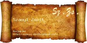 Szanyi Zsolt névjegykártya
